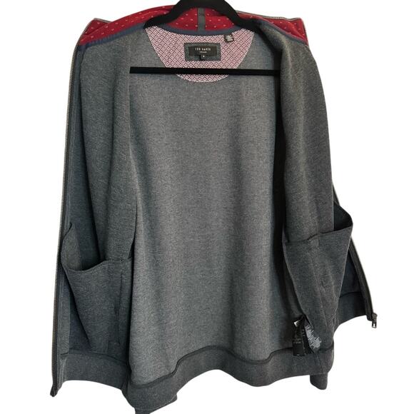 Ted Baker London Holla Gray Knit Zip Bomber Jacket Men’s 40 (Large) Smart Casual - Picture 2 of 9